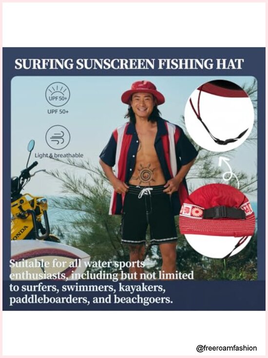 Quick-Dry UV Protective Fisherman Sun Hat with Chin Strap Storage main image 4